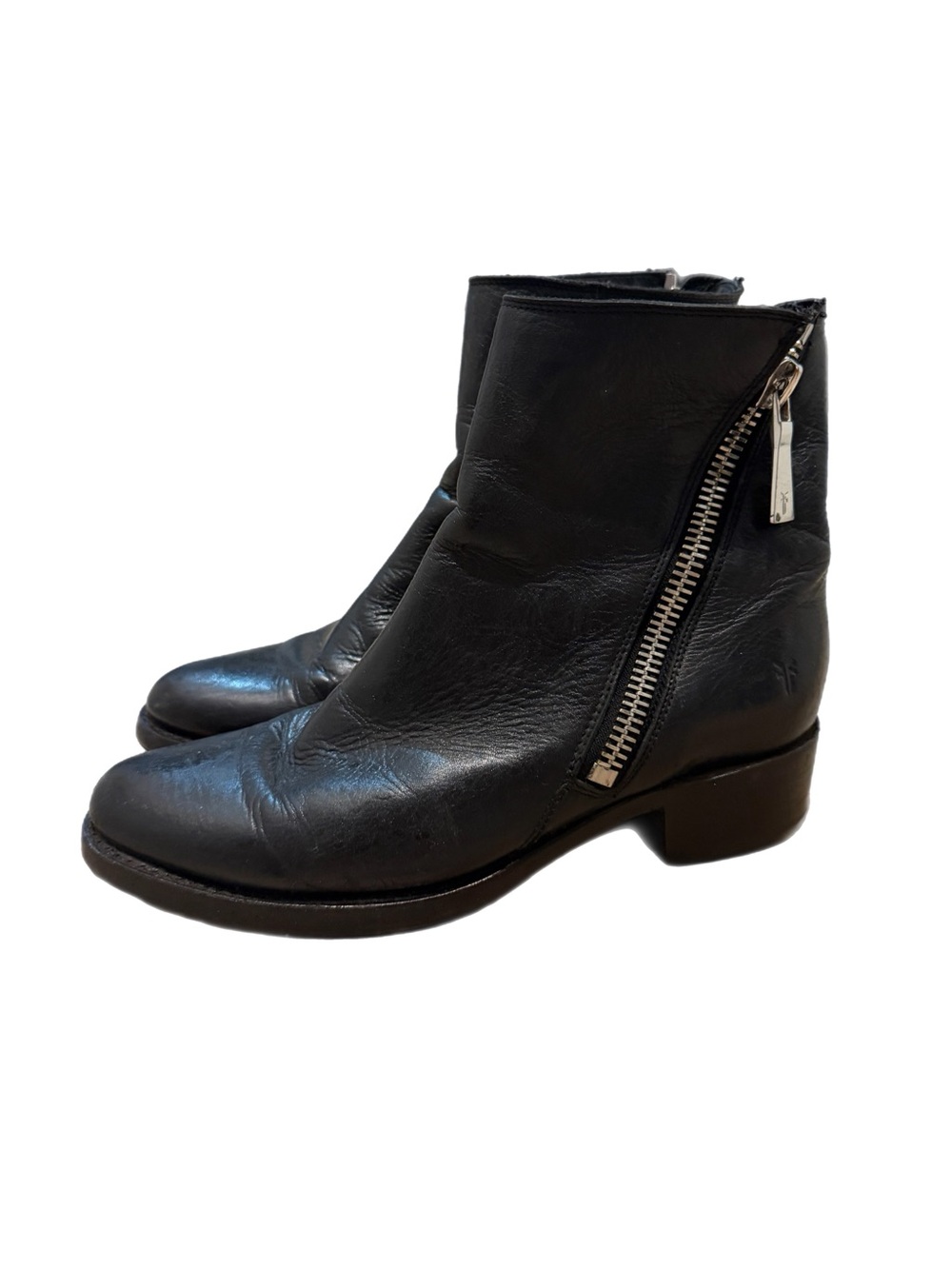 Frye black Demi zip bootie in black
